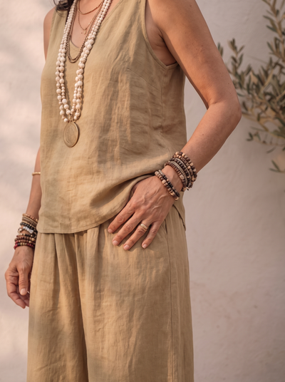Vest top and high-waist pants set for women – ARIANA