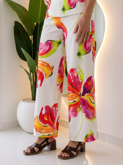 Floral print wide-leg trousers for women – ARIANA