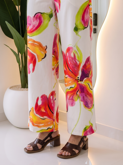 Floral print wide-leg trousers for women – ARIANA