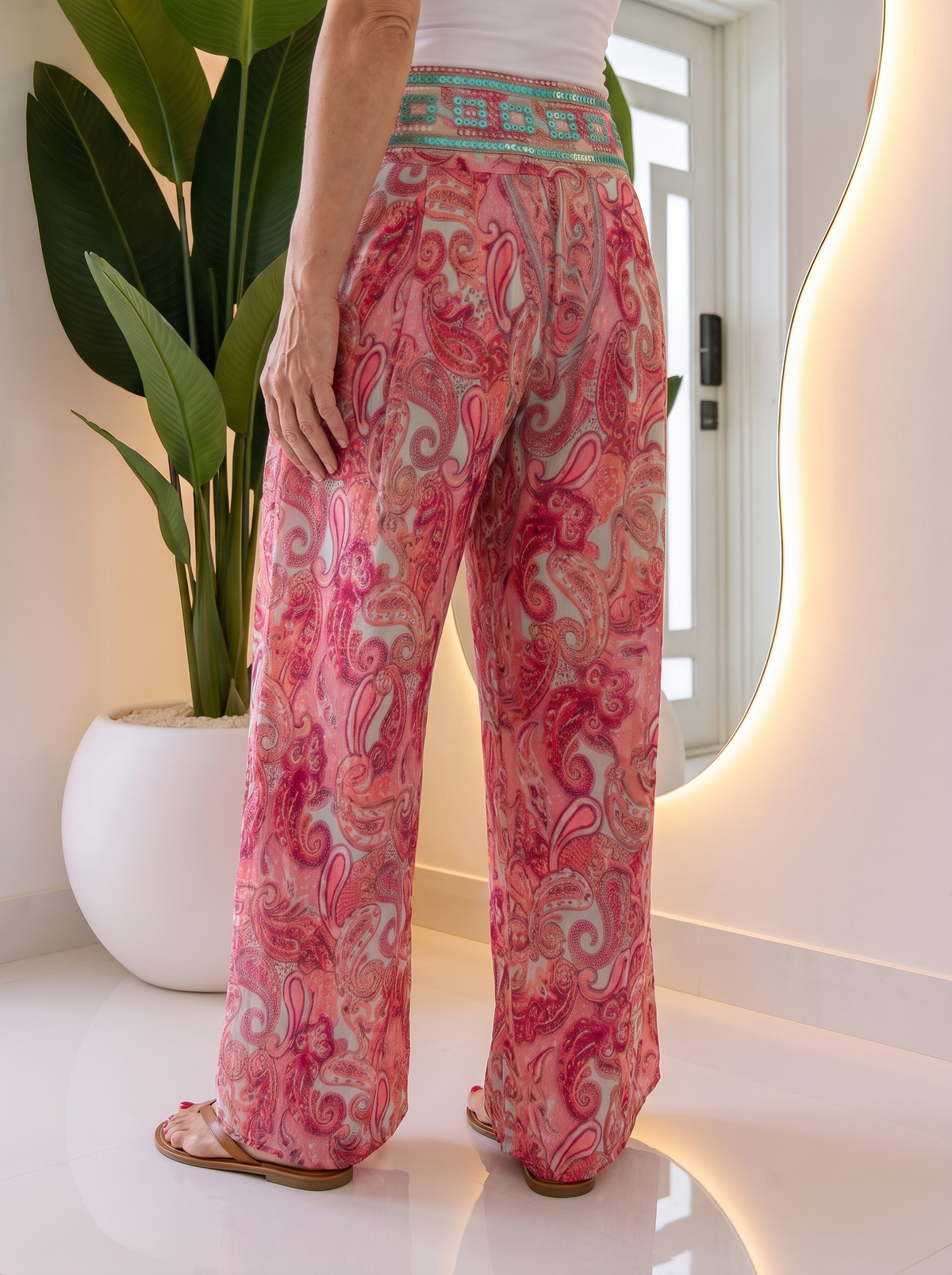 Casual printed wide-leg pants for women – ARIANA