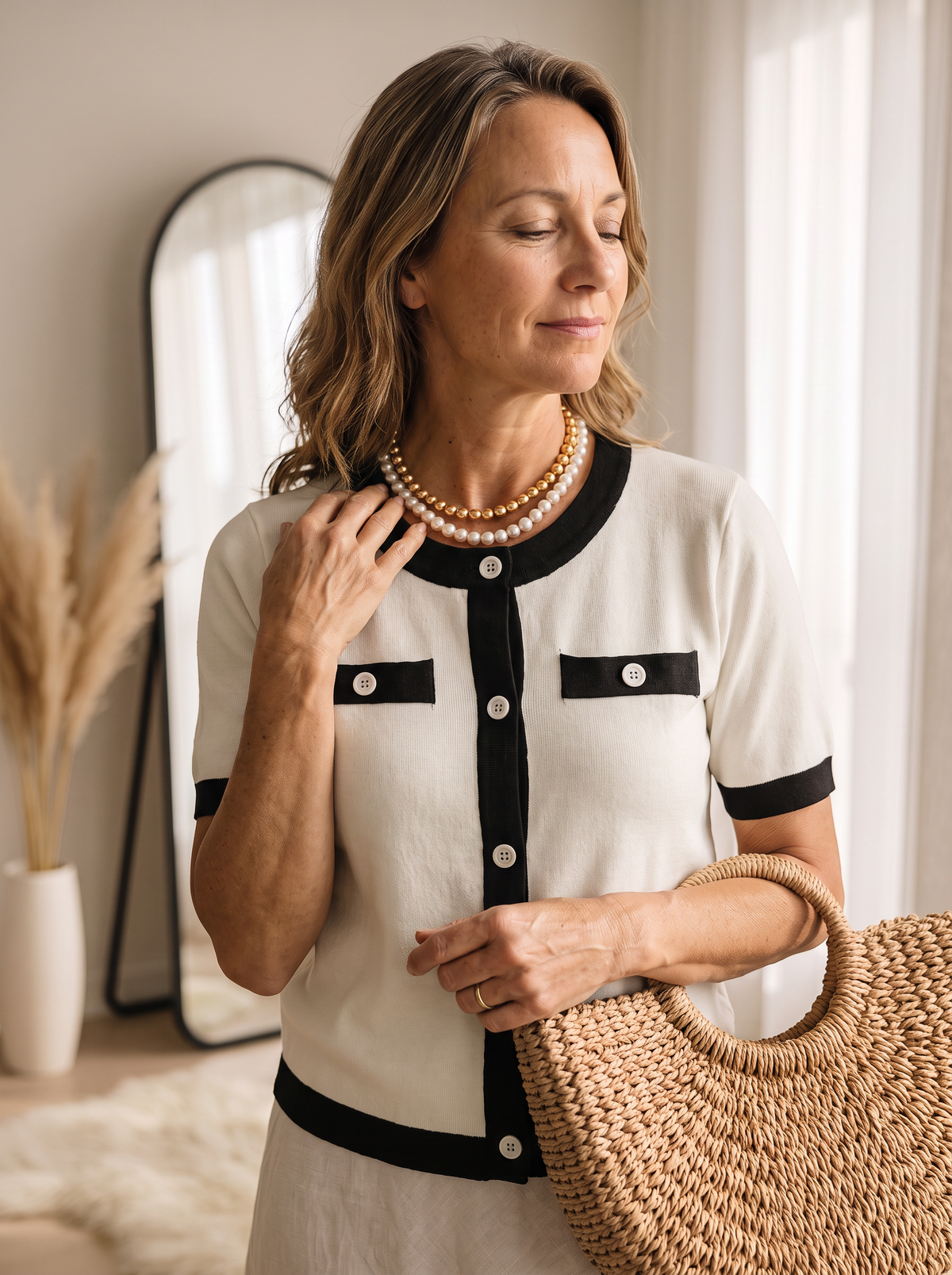 Color-block knit pullover top for women – ARIANA