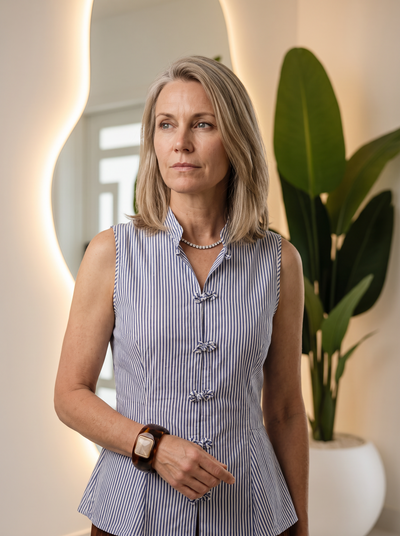 Blouse with rope-knot accent for women – ARIANA