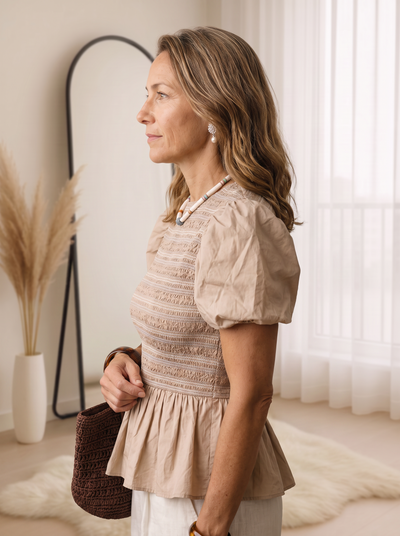 Bubble sleeve blouse for women – ARIANA