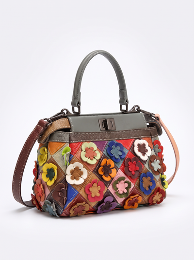 Floral cowhide leather handbag for women – ARIANA