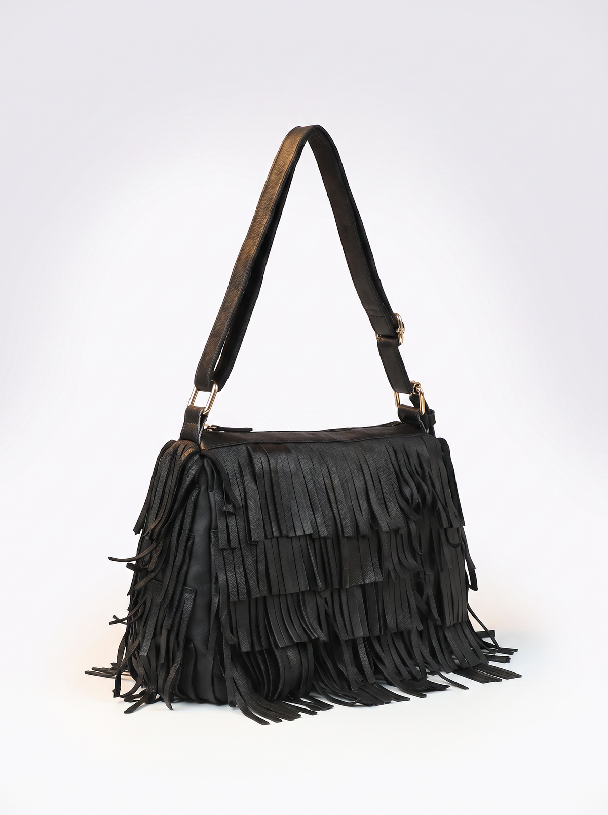 Hobo bag with rainbow fringe detail for women