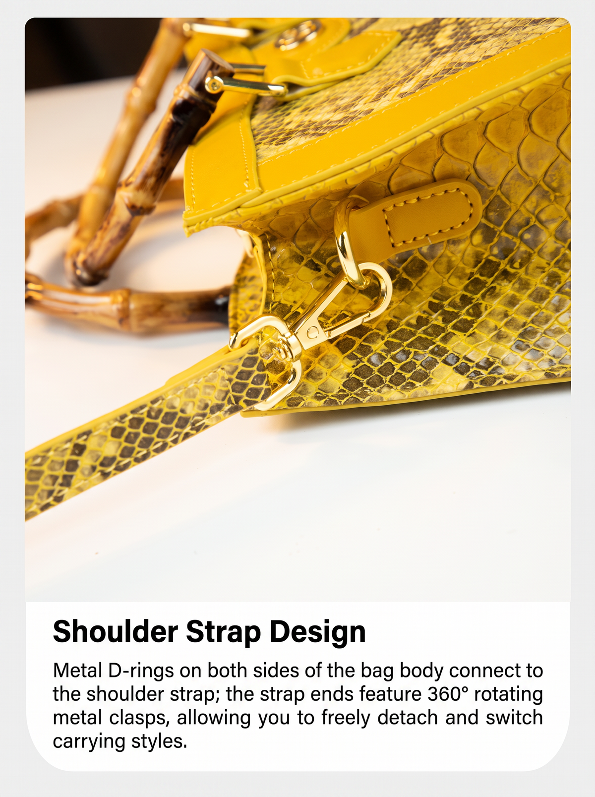 Snake print bamboo-handle tote for women – ARIANA
