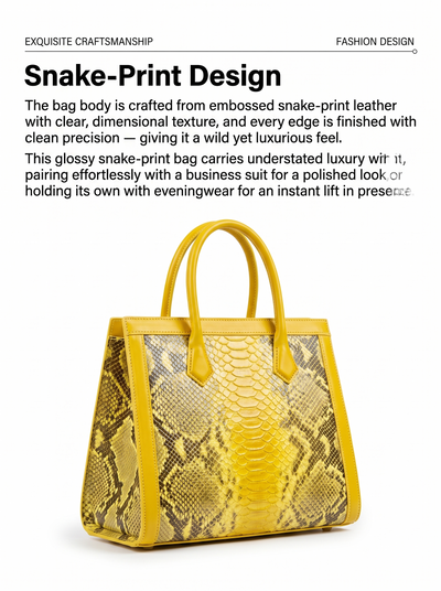 Snake print bamboo-handle tote for women – ARIANA