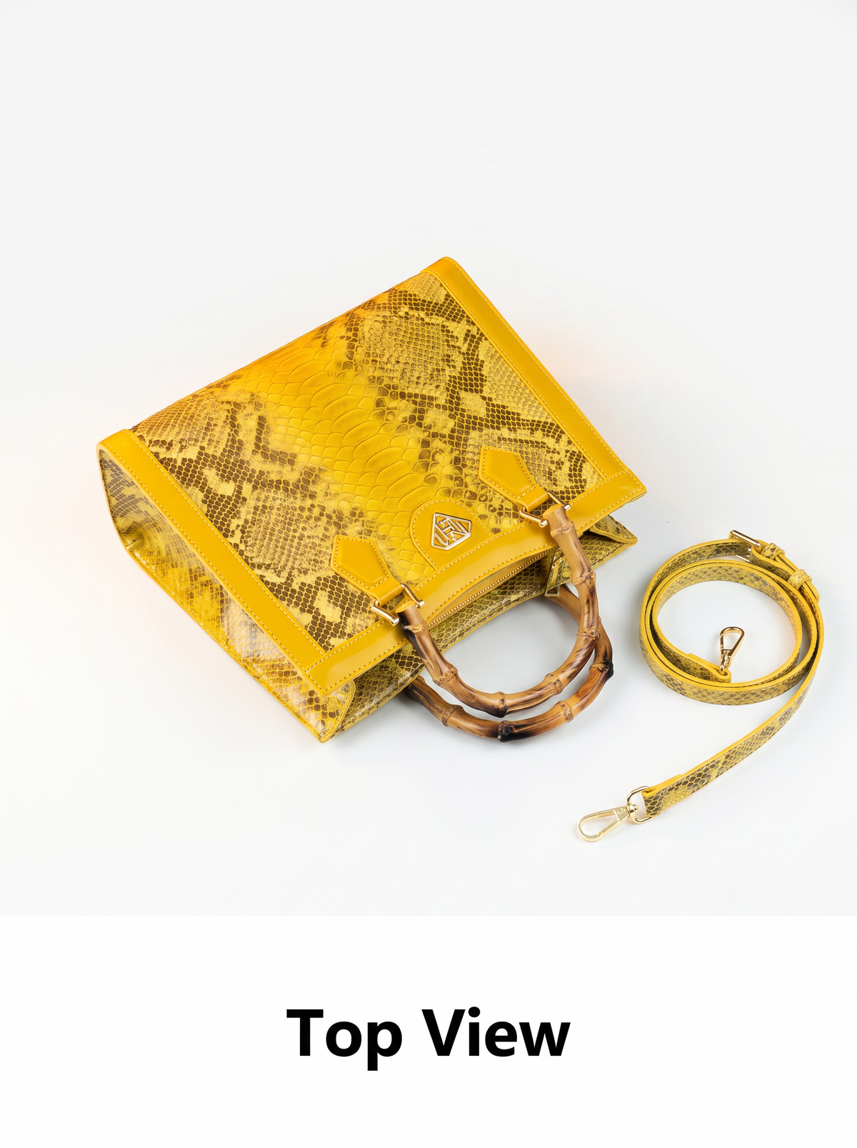 Snake print bamboo-handle tote for women – ARIANA