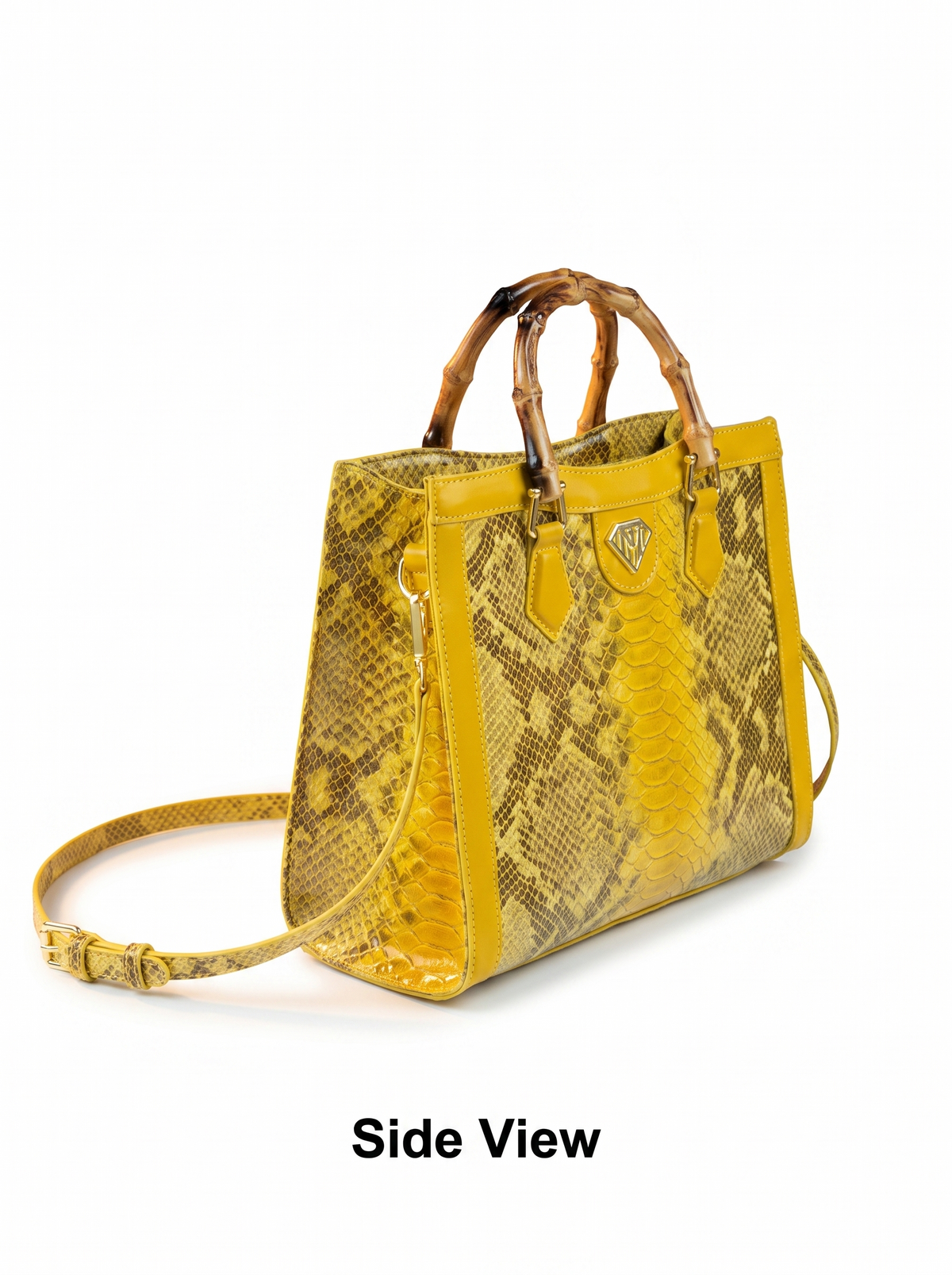 Snake print bamboo-handle tote for women – ARIANA
