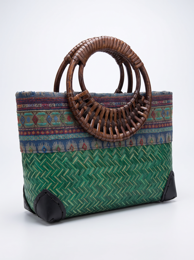 Handwoven bamboo rattan bag for women – ARIANA
