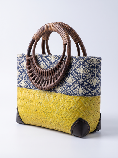 Rattan bag, handwoven from bamboo, for women