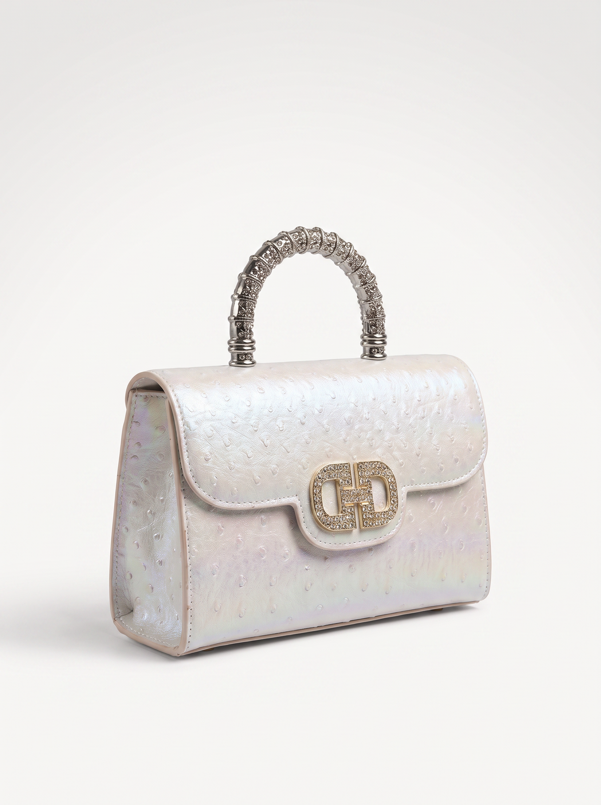 Crossbody bag with ostrich print for women