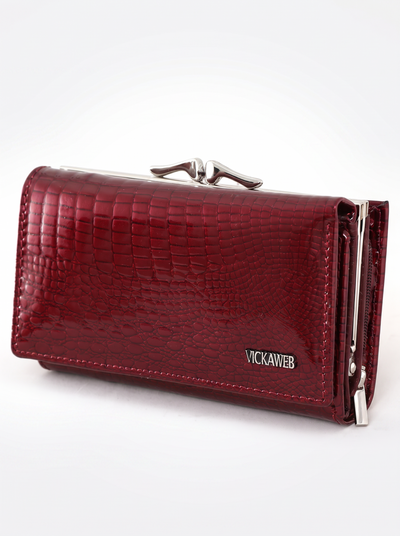 Coin wallet with alligator print for women