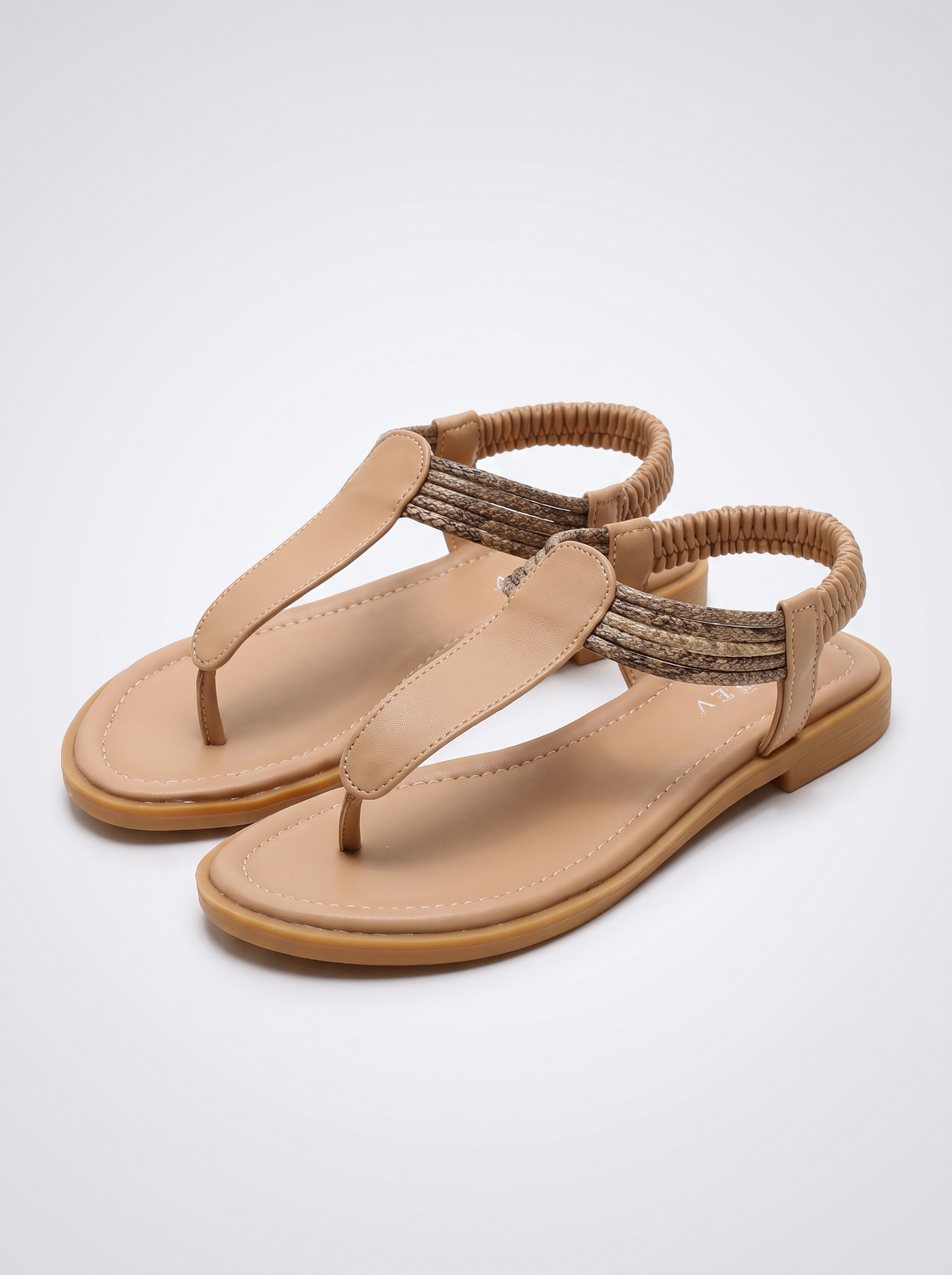 Huarache-style flat sandals, woven, for women