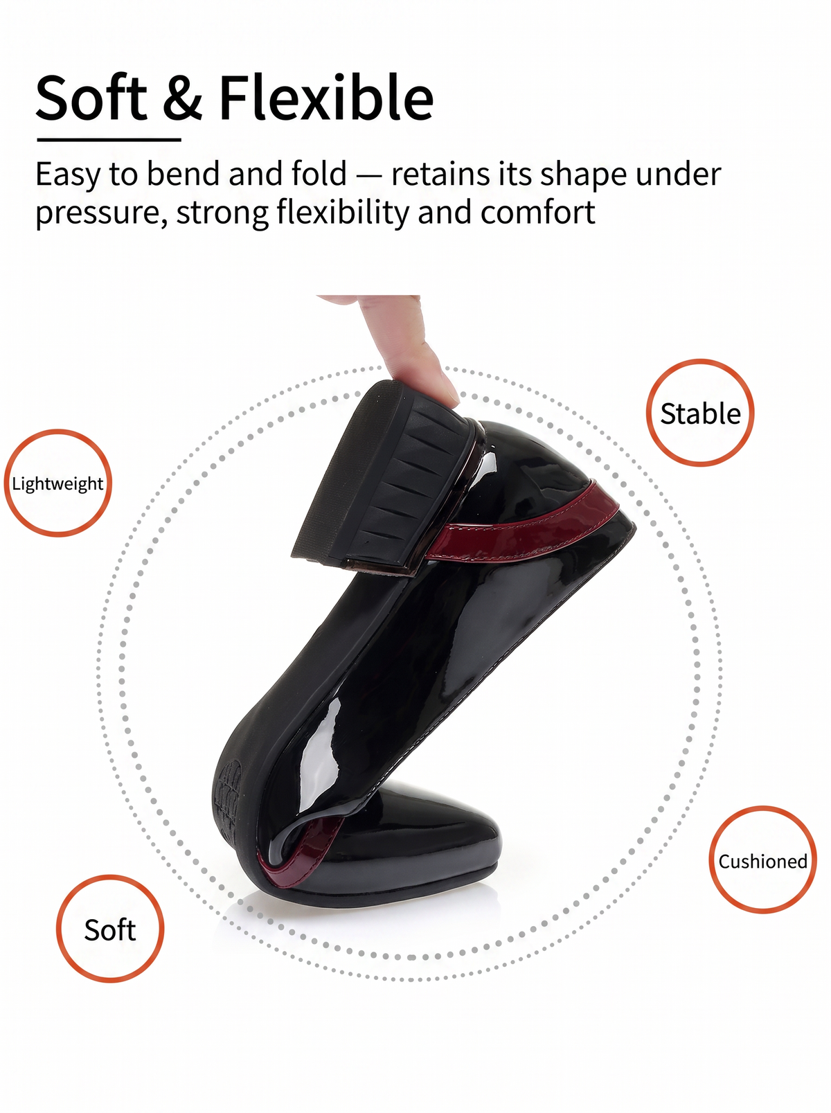 Block heels with pointed toe for women