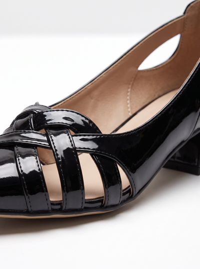 Slip-on pumps with square heel for women