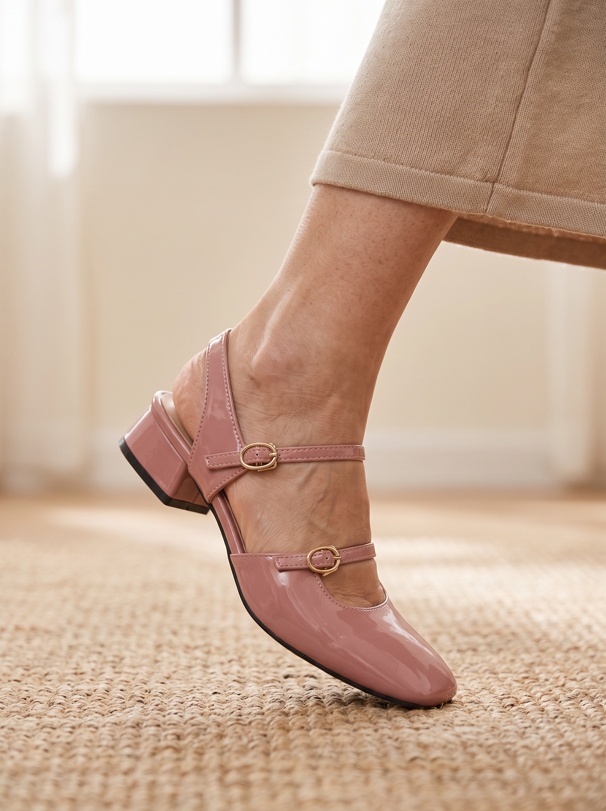 Patent ankle-strap heeled sandals for women – ARIANA