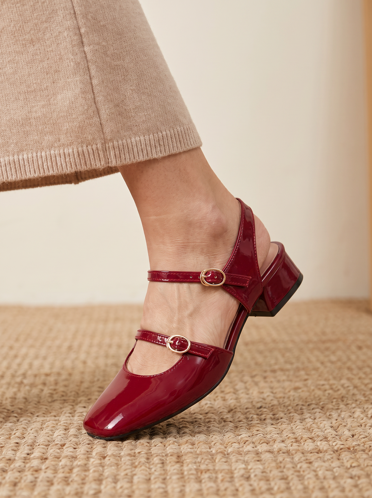 Patent ankle-strap heeled sandals for women – ARIANA