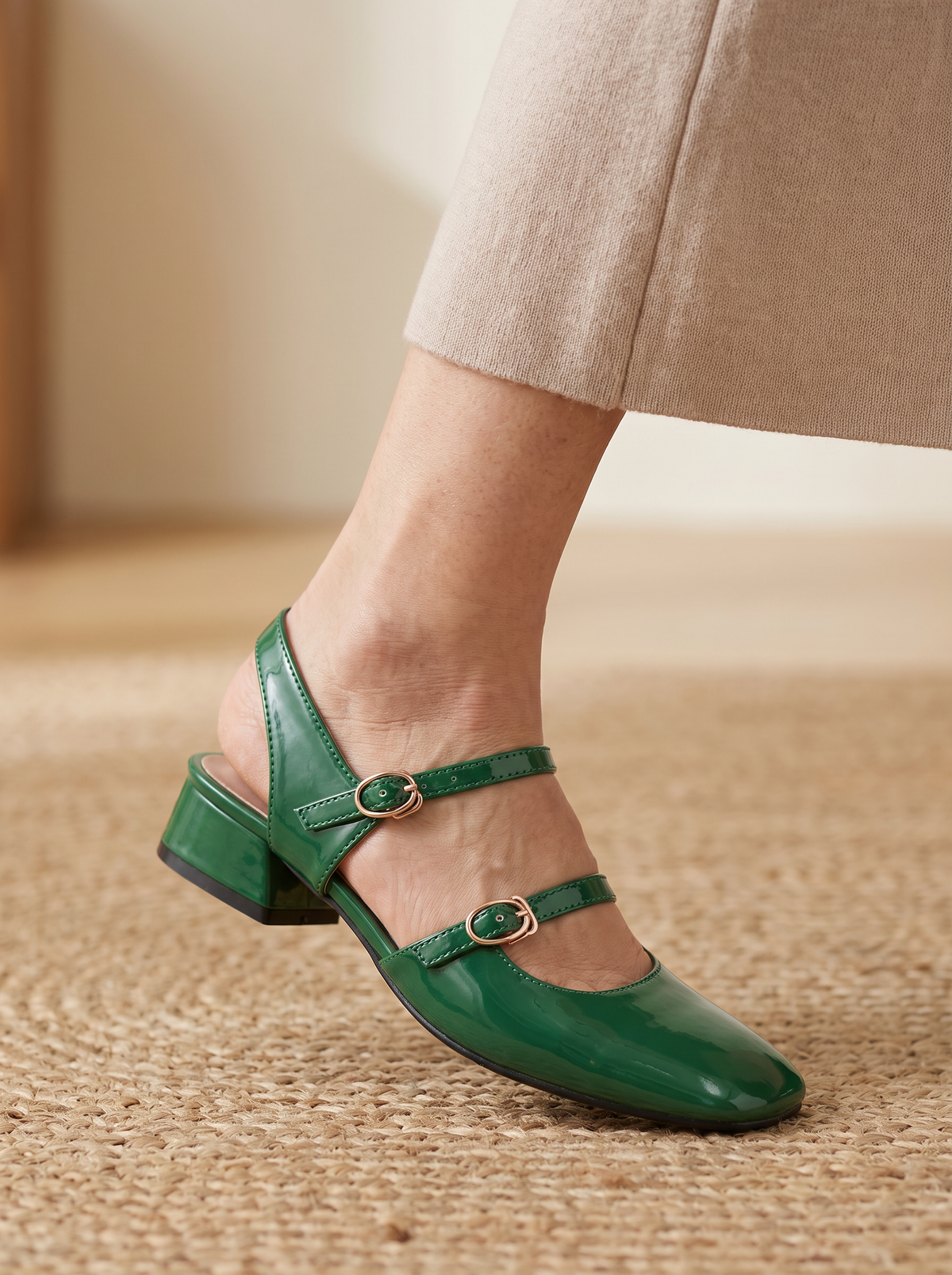 Patent ankle-strap heeled sandals for women – ARIANA
