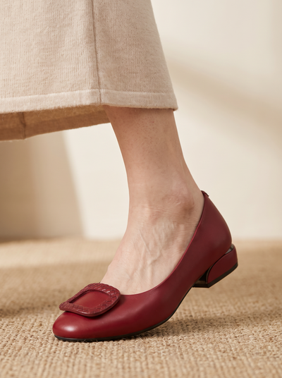Low heel leather pumps for women – ARIANA