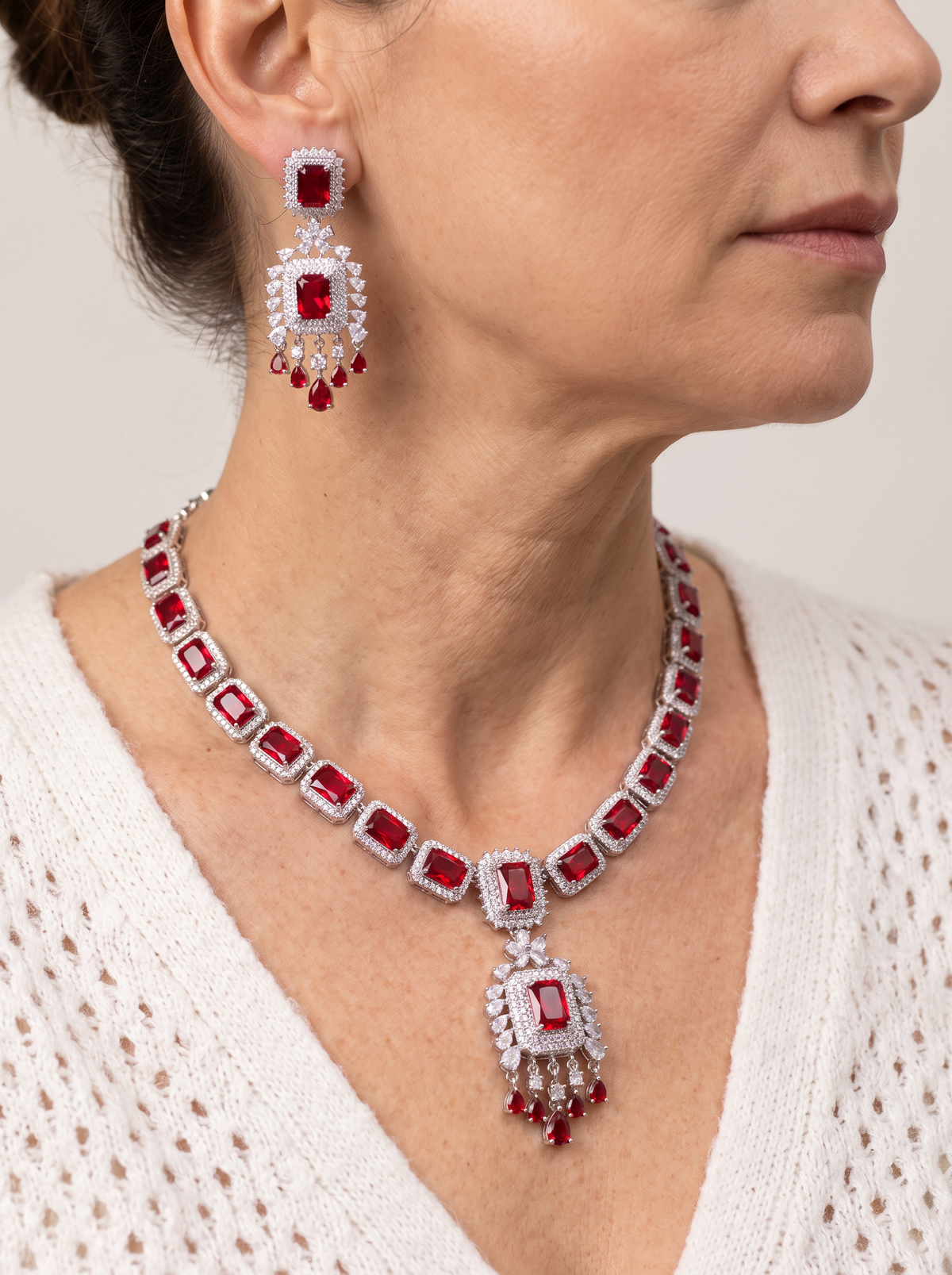 Jewel-tone drop jewelry set for women – ARIANA