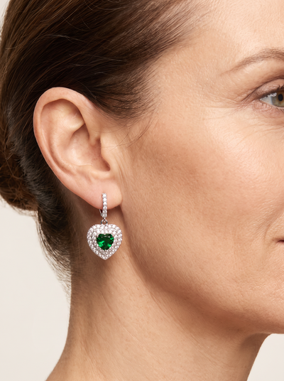 Green crystal drop earrings for women – ARIANA