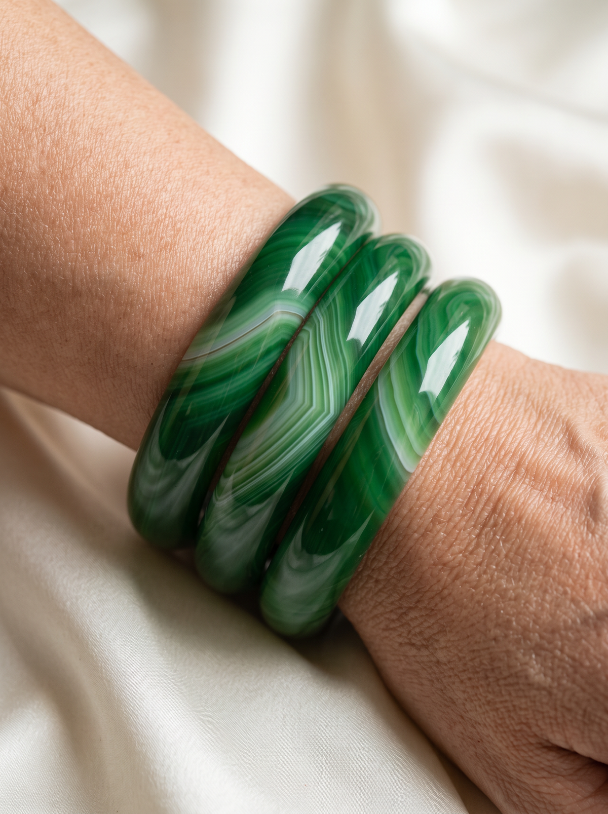Green agate jade bangle for women – ARIANA