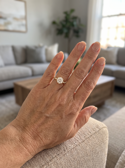 Moissanite wedding ring, 18K gold-plated, for women – ARIANA